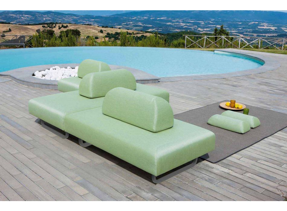 Outdoor Design Chaiselongue aus Metall und Stoff Made in Italy - Selia Viadurini