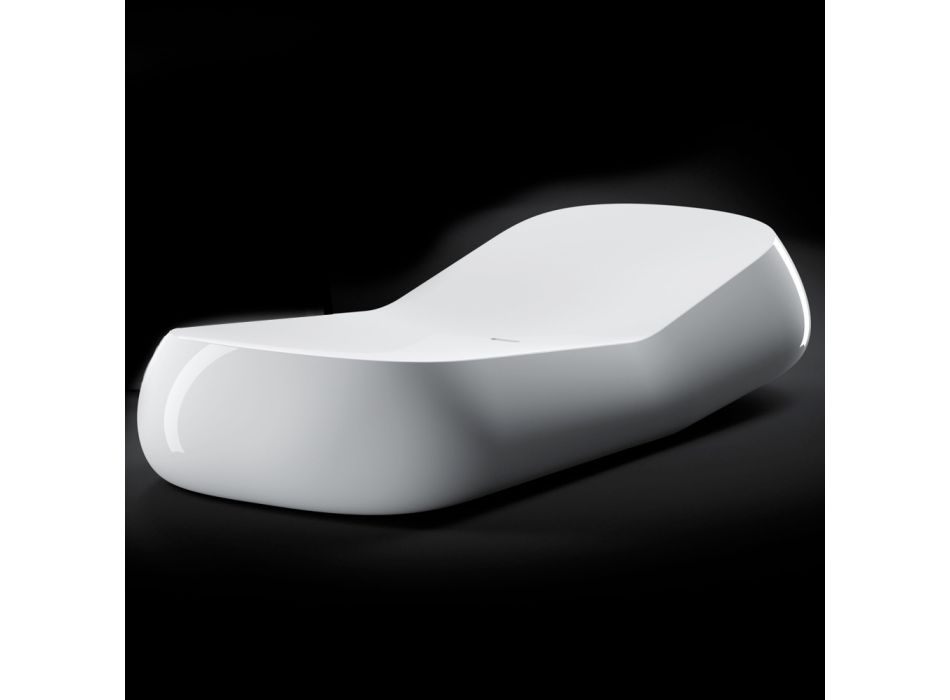 Design Outdoor Chaiselongue aus weißem Polyethylen Made in Italy - Ervin