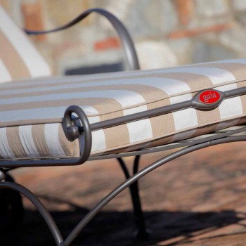 Outdoor-Chaiselongue aus Eisen und handgefertigtem Stoff Made in Italy - Relax