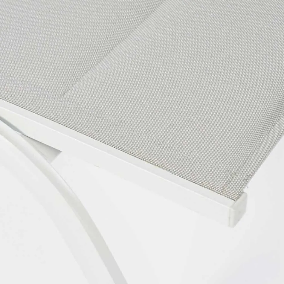 Outdoor Chaise Longue aus Textilene und Aluminium mit Rädern, 4 Stück - Babilonia Viadurini