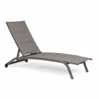 Outdoor Chaise Longue aus Textilene und Aluminium mit Rädern, 4 Stück - Babilonia Viadurini
