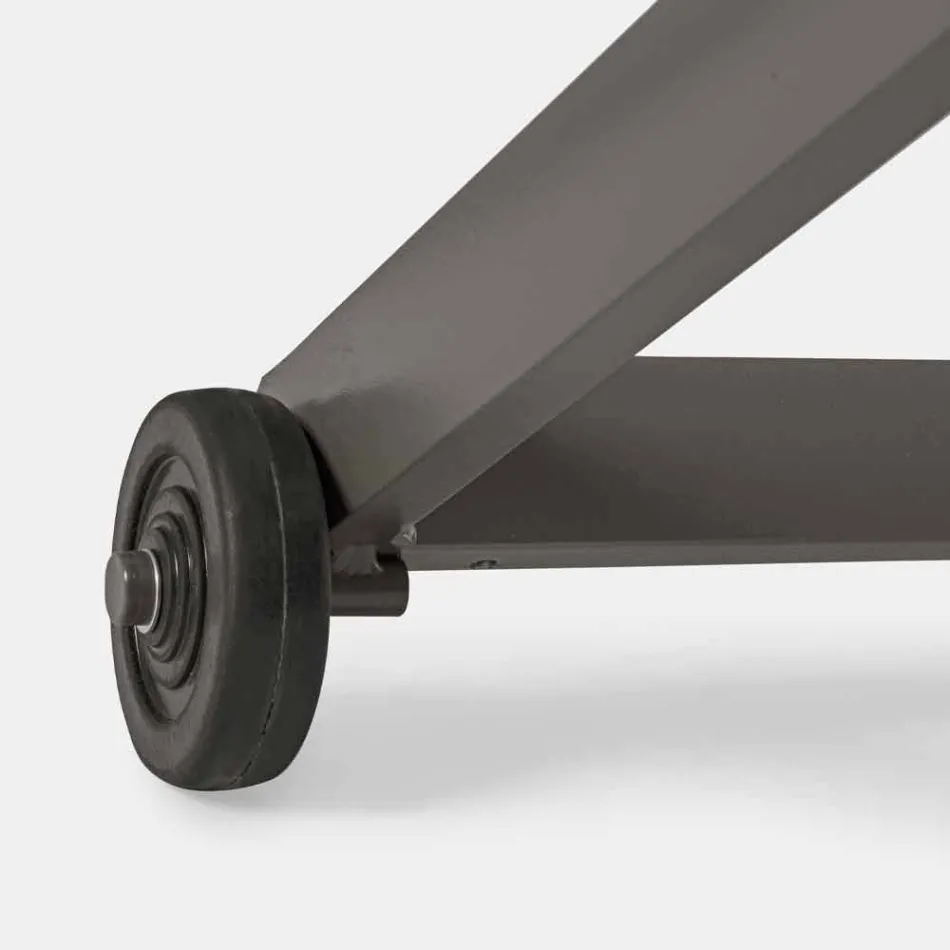 Outdoor Chaise Longue aus Textilene und Aluminium mit Rädern, 4 Stück - Babilonia Viadurini