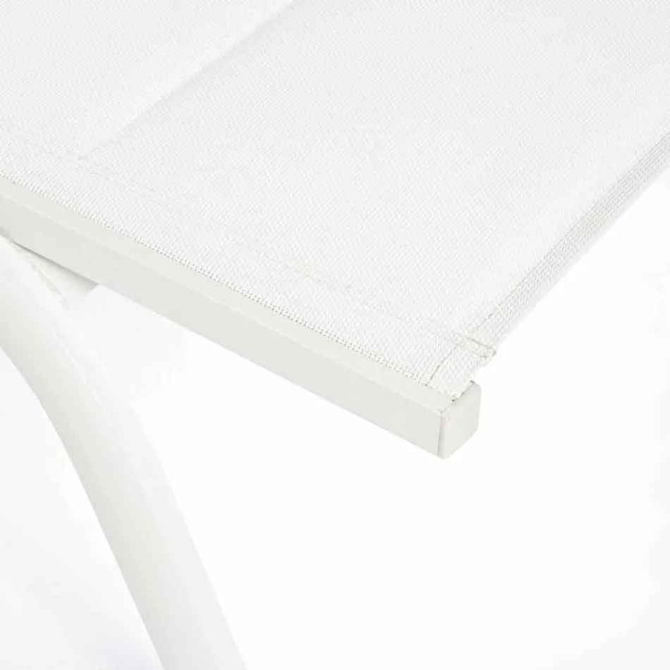 Outdoor Chaise Longue aus Textilene und Aluminium mit Rädern, 4 Stück - Babilonia Viadurini