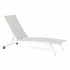Outdoor Chaise Longue aus Textilene und Aluminium mit Rädern, 4 Stück - Babilonia Viadurini