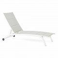 Outdoor Chaise Longue aus Textilene und Aluminium mit Rädern, 4 Stück - Babilonia