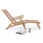 Liegende Design-Chaiselongue für den Außenbereich aus Naturholz – Roxen Viadurini