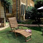 Design-Liege-Chaiselongue für den Außenbereich aus Naturholz – Roxen Viadurini