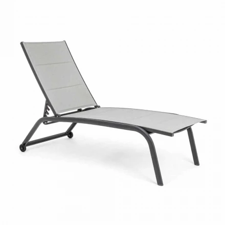 Garten Chaiselongue mit Rädern und liegender Rückenlehne, 4 Stück - Babilonia Viadurini