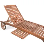 Garten-Chaiselongue aus Holz mit Designrädern für den Außenbereich – Roxen Viadurini
