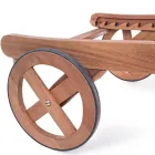 Garten-Chaiselongue aus Holz mit Designrädern für den Außenbereich – Roxen Viadurini