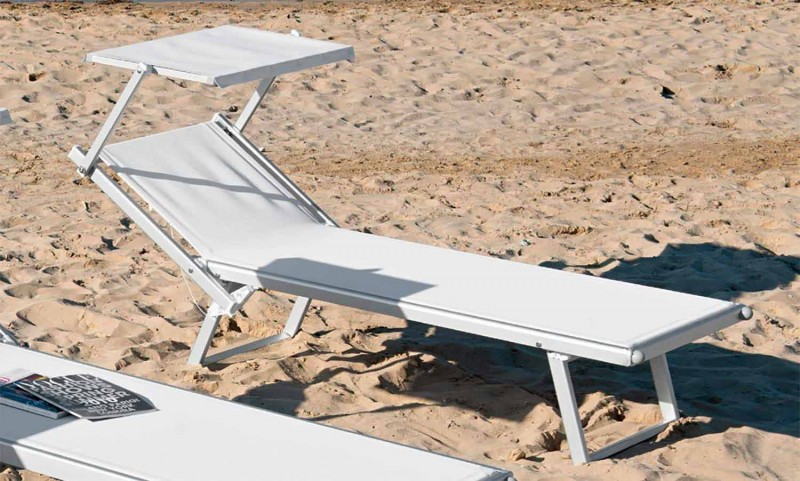 Made in Italy Moderne Garten Chaiselongue aus Aluminium