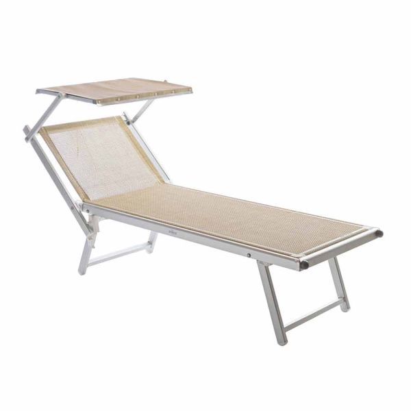 Moderne garten chaiselongue mit sonnenschirm und liegender rückenlehne - arnold