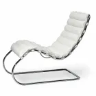 Chaiselongue aus verchromtem Stahl mit Ledersitz Made in Italy - Diamond Viadurini