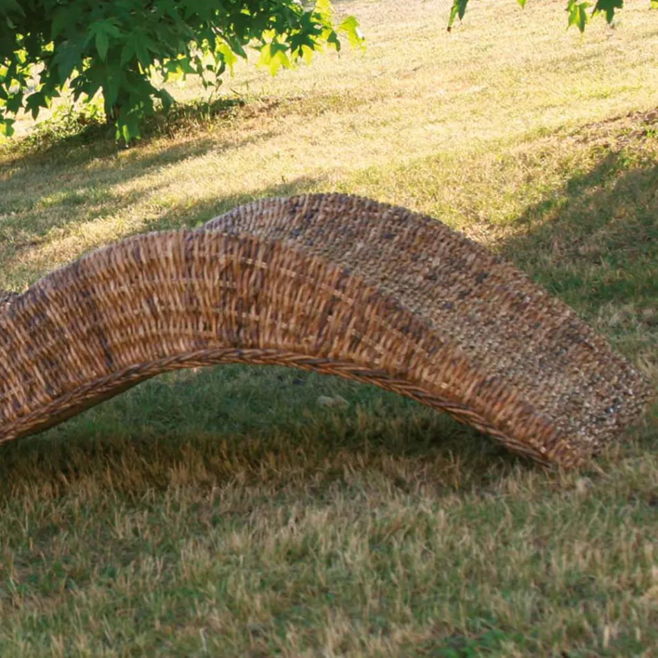 Outdoor Chaiselongue in Banana Weaving mit Kopfstütze - Jolanda Viadurini