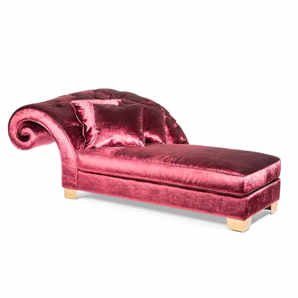 Klassische Chaiselongue aus 100% baskischem Stoff Made in Italy Viadurini