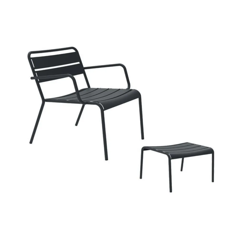 Outdoor-Chaiselongue mit Metallfußstütze Made in Italy - Amina Viadurini