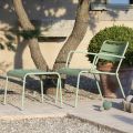 Outdoor-Chaiselongue mit Metallfußstütze Made in Italy - Amina