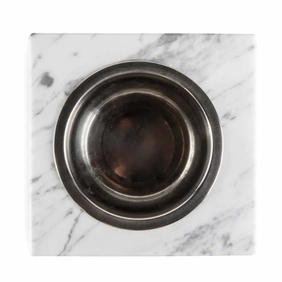 Hunde- und Katzenschale aus weißem Carrara-Marmor Made in Italy - Ciotta Viadurini