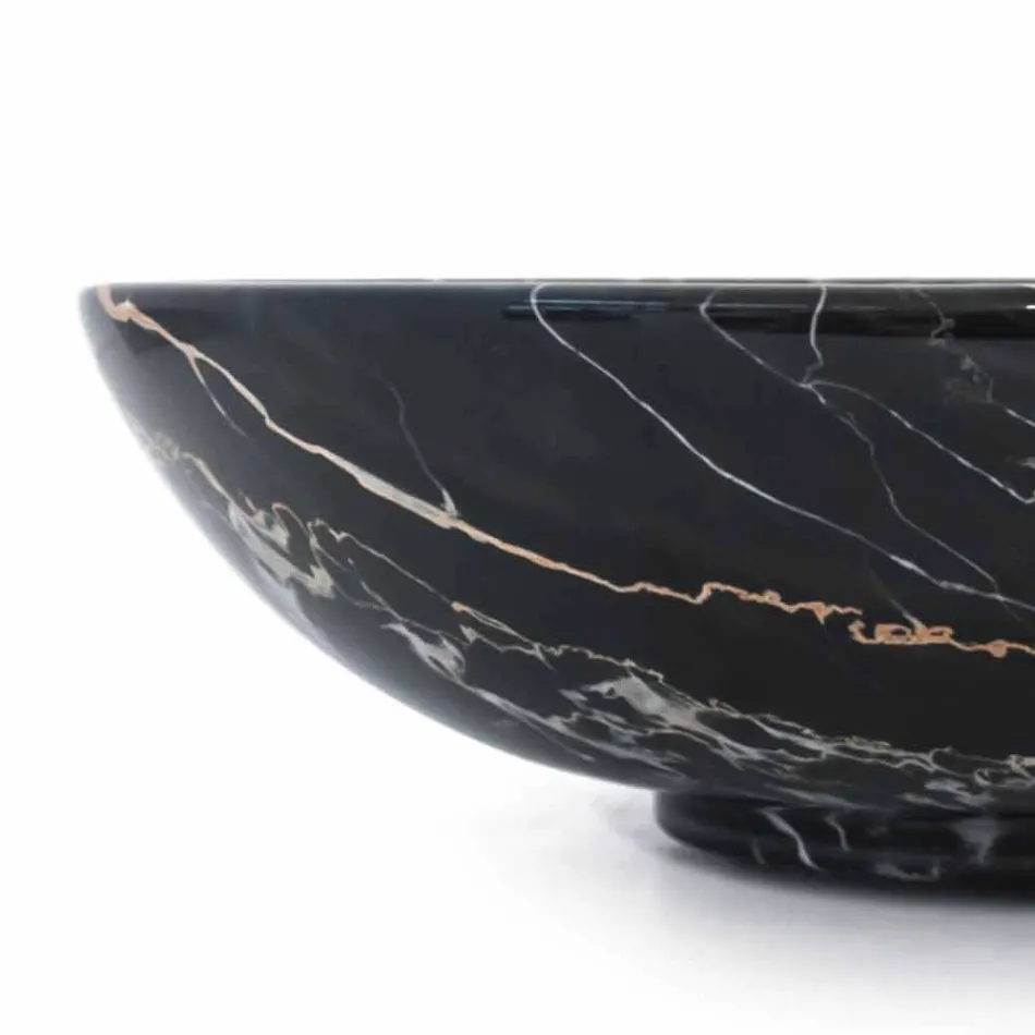 Große runde Schüssel aus Portoro oder Paonazzo Marmor Made in Italy - Glazer Viadurini