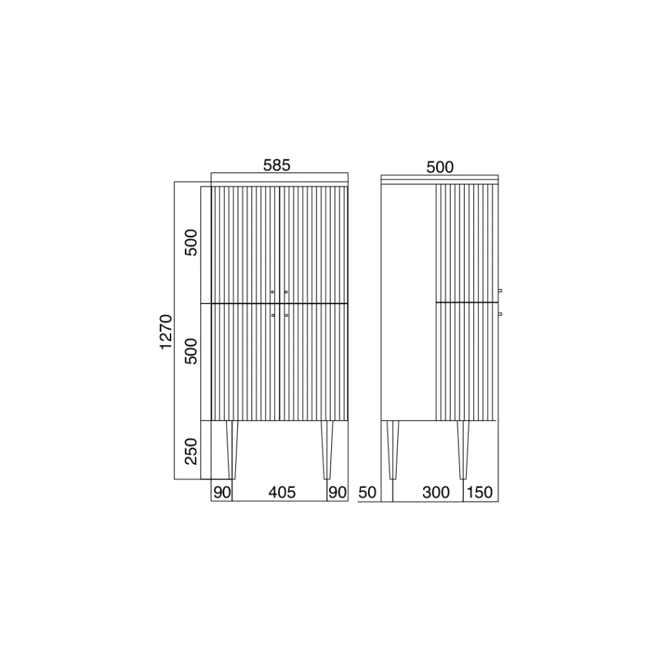 Säule mit vier Türen mit Cannetté-Verarbeitung, hergestellt in Italien – Candy Viadurini