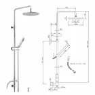 Rundschnitt-Duschsäule aus Messing mit Handbrause Made in Italy - Amadeo Viadurini