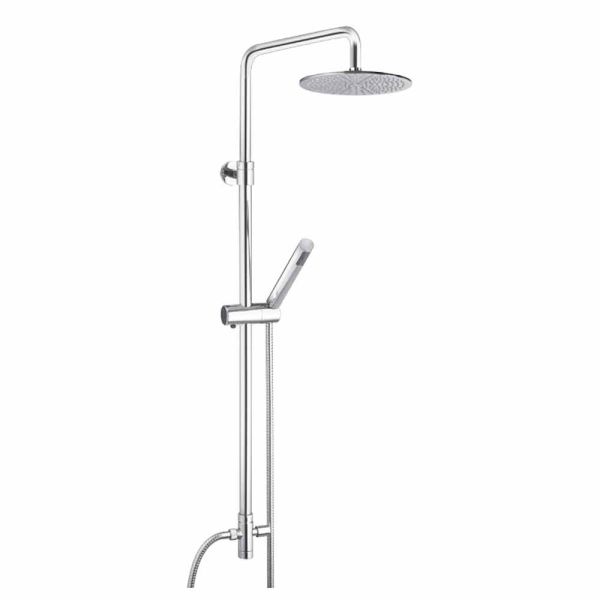 Rundschnitt-duschsäule aus messing mit handbrause made in italy - amadeo