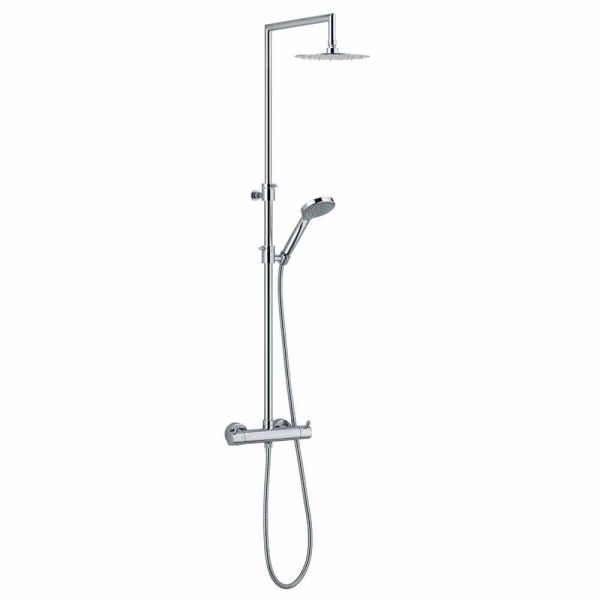 Duschsäule mit integriertem umsteller aus verchromtem messing made in italy - griso