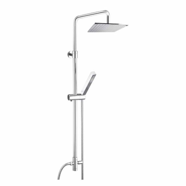 Duschsäule aus messing mit duschkopf und handbrause in abs made in italy - lesio