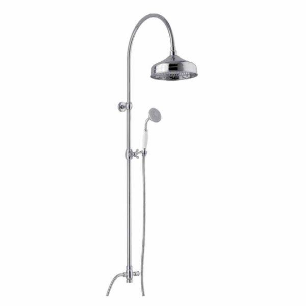 Messing-duschsäule mit duschkopf und abs-handbrause made in italy - rimo