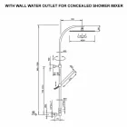 Messing-Duschsäule mit rundem Stahl-Duschkopf Made in Italy - Kennedy Viadurini