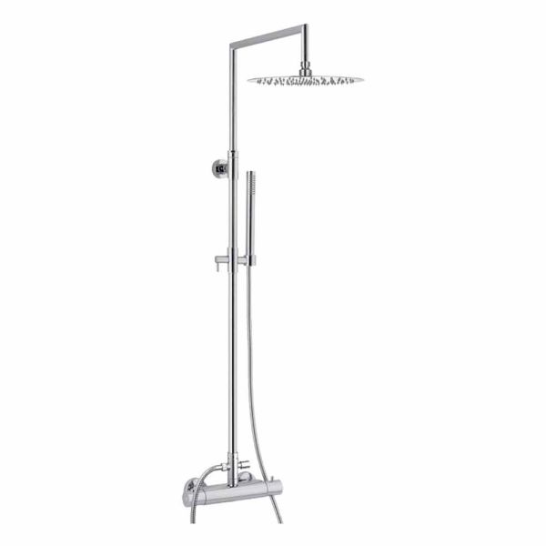 Messing-duschsäule mit rundem ultradünnen duschkopf made in italy - merio