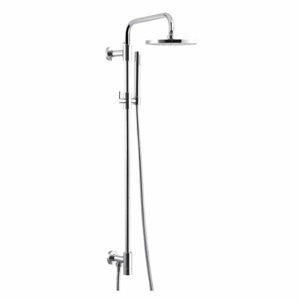 Duschsäule aus verchromtem messing mit duschkopf aus stahl made in italy - daino