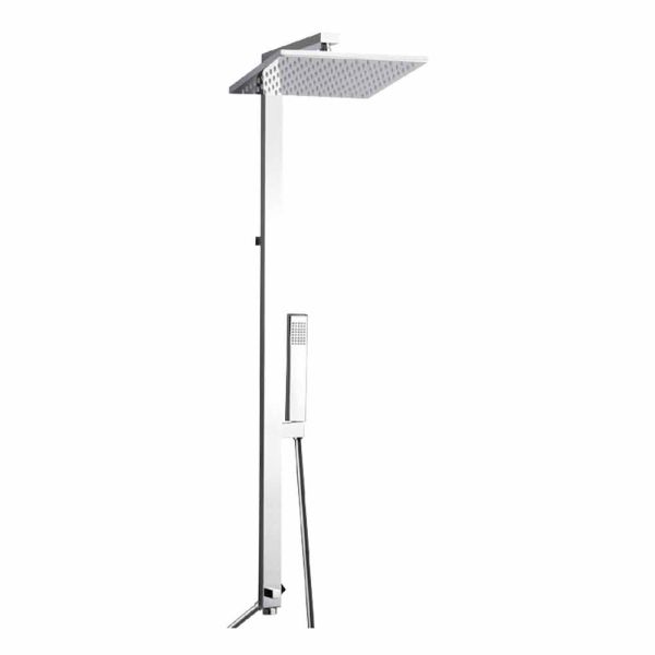 Duschsäule aus verchromtem messing mit duschkopf aus stahl made in italy - marlo