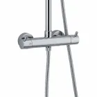 Duschsäule aus verchromtem Messing mit quadratischem Duschkopf Made in Italy - Griso Viadurini