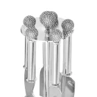 Käsemesser aus Silbermetall mit Kristallen 5 Stück - Marfio Viadurini