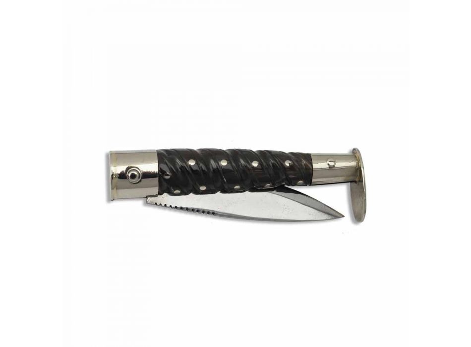 Kalabresisches Torciglione-Messer mit 7,5 cm Stahlklinge Hergestellt in Italien - Bria Viadurini