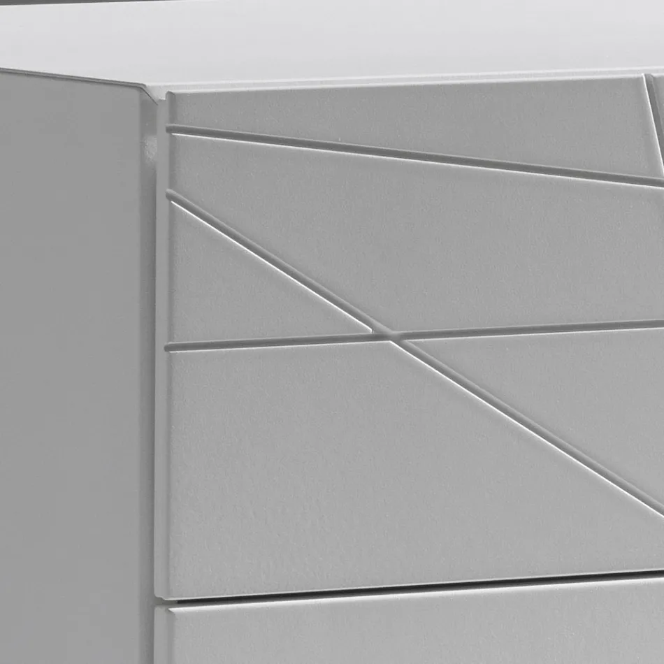Kommode mit 3 Schubladen aus lackierter Spanplatte - Gemelli Viadurini