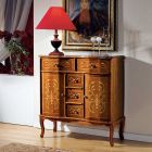 Kommode im klassischen Stil aus Holz 2 Türen und 5 Schubladen Made in Italy - Luxus Viadurini