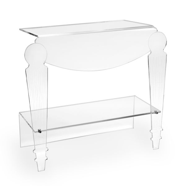 Artisan nachttisch im klassischen design aus transparentem plexiglas - salino