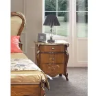 Klassischer Nachttisch 3 luxuriöse Schubladen Walnussholz Made in Italy - Cambrige Viadurini