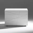 Nachttisch mit 1 Schublade aus lackierter Spanplatte - Leone Viadurini