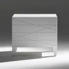 Nachttisch mit 1 Schublade aus lackierter Spanplatte - Leone Viadurini