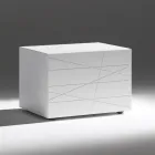 Nachttisch mit 1 Schublade aus lackierter Spanplatte - Leone Viadurini
