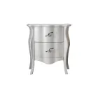 Nachttisch mit 2 Schubladen aus Lindenholz-Tischlerplatte, hergestellt in Italien – Babaevo Viadurini