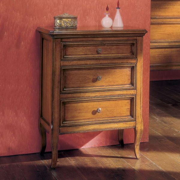 Nachttisch mit 3 schubladen aus bassano-holz, frankreich made in italy – hawwat