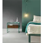 Nachttisch in modernem Design aus extra klarem Glas Made in Italy - Secret Viadurini