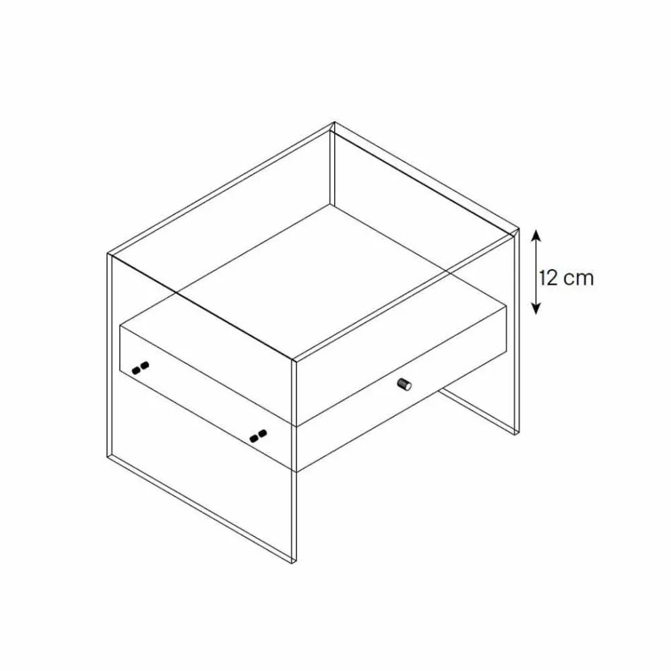 Nachttisch in modernem Design aus extra klarem Glas Made in Italy - Secret Viadurini