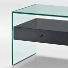 Nachttisch in modernem Design aus extra klarem Glas Made in Italy - Secret Viadurini