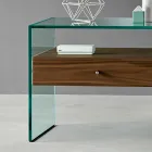Nachttisch in modernem Design aus extra klarem Glas Made in Italy - Secret Viadurini