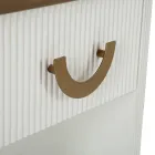 Nachttisch aus Holz mit Relieflinien verziert, mit Schublade und Ablage - Rachel Viadurini